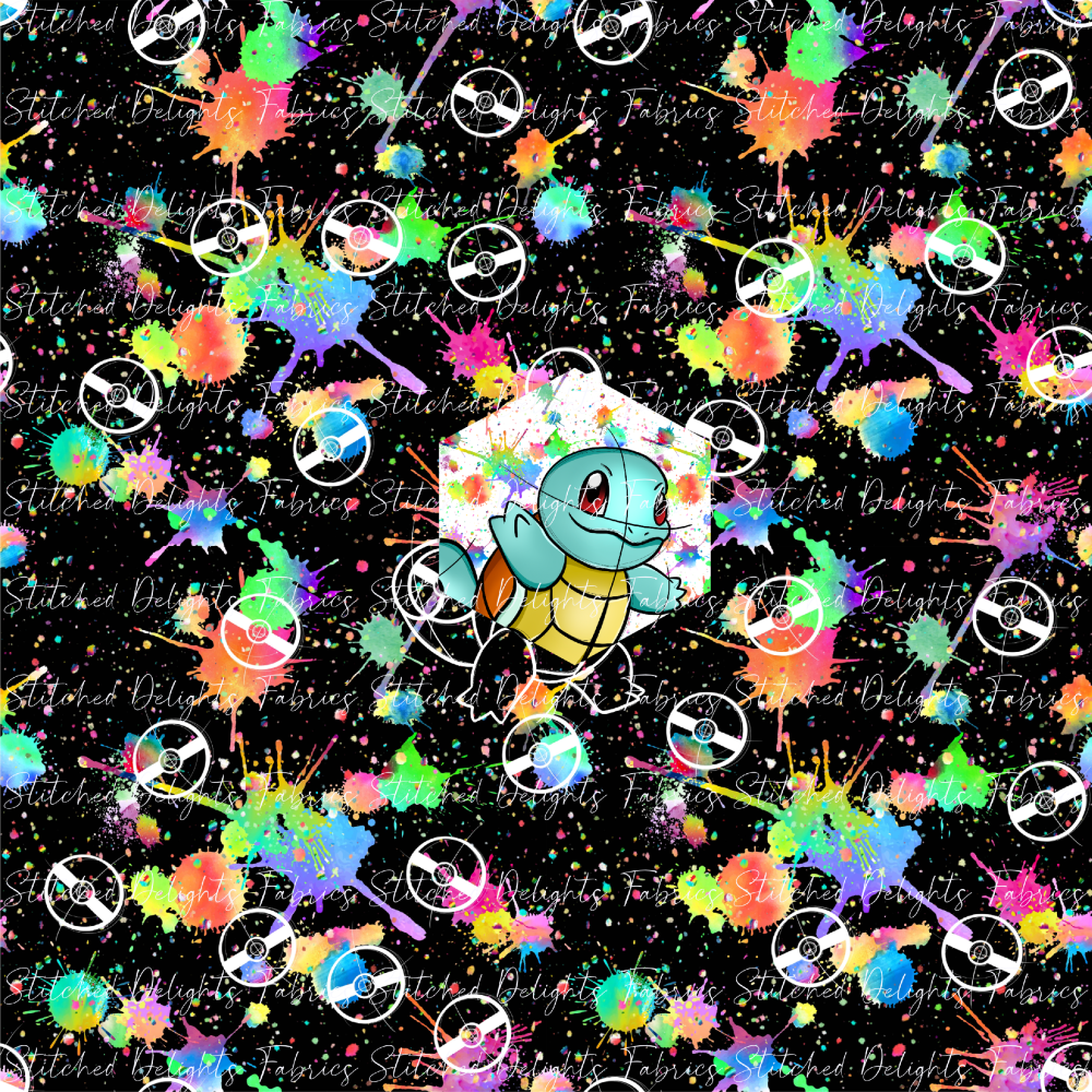 Black Rainbow Splat Squirtle Panel