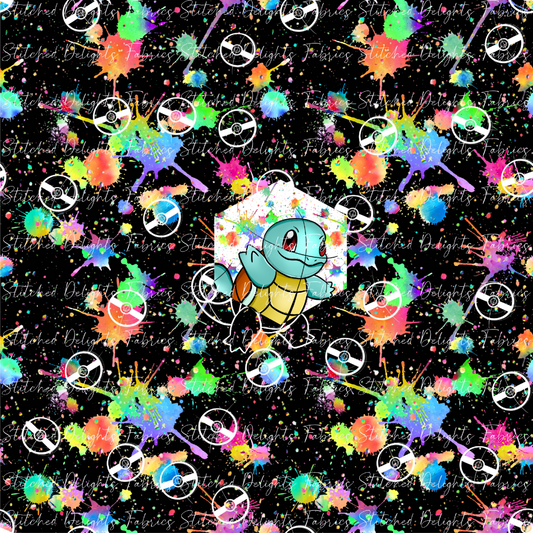 Black Rainbow Splat Squirtle Panel