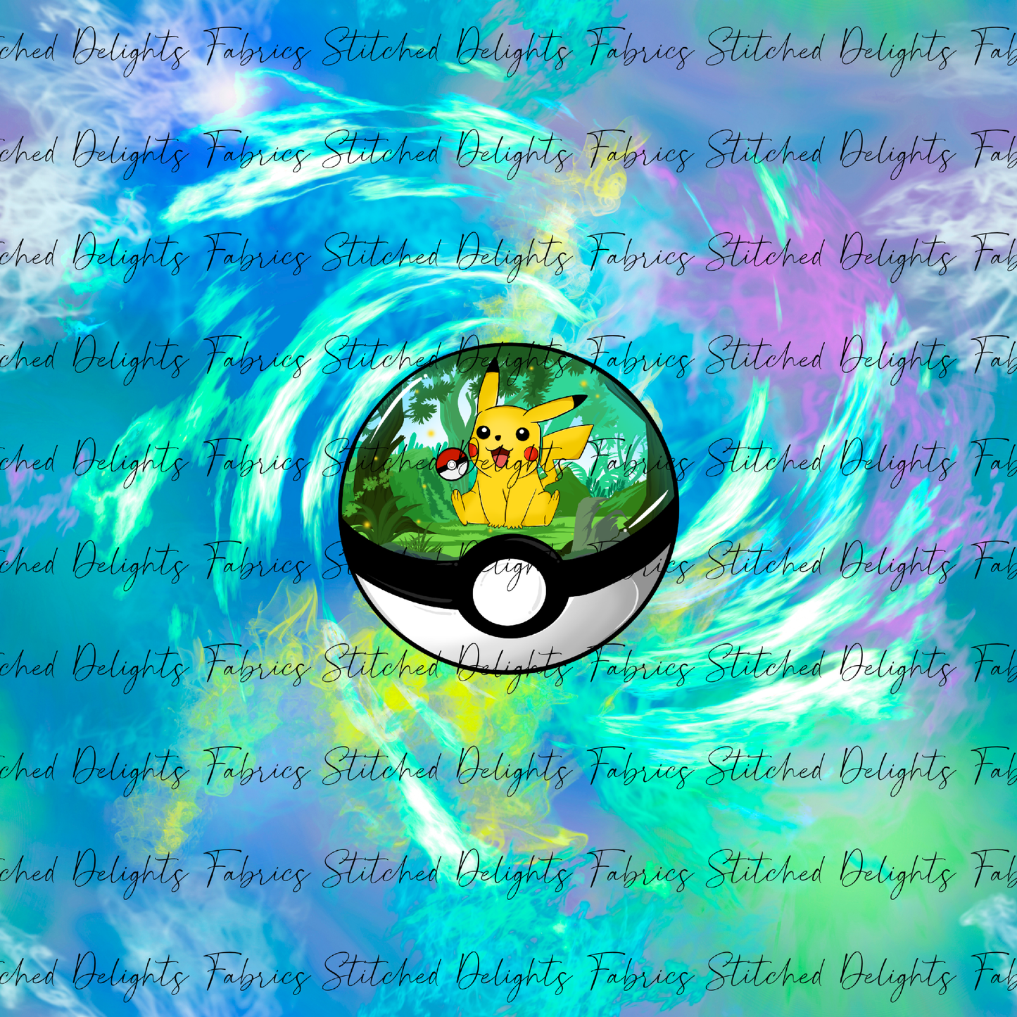 Poke Balls Habitats Pikachu Swirls Panel