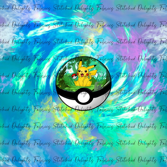 Poke Balls Habitats Pikachu Swirls Panel