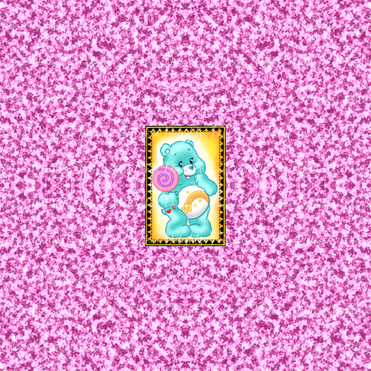 Care Bear Stamps Wish Bear Pink Glitter Panel