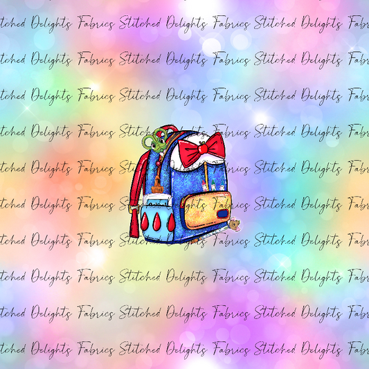 School Supplies Rainbow School Bag Panel