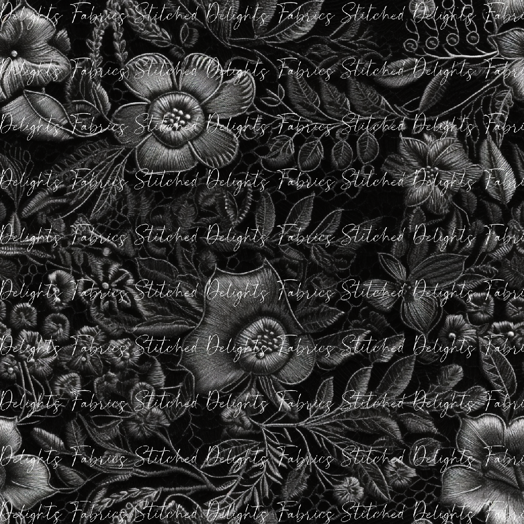 3D Flowers Black 3