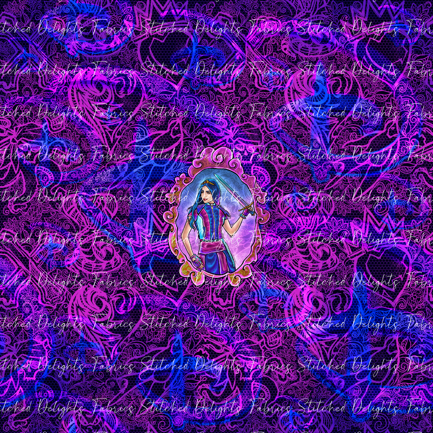 Descendants Neon Evie Portrait Panel