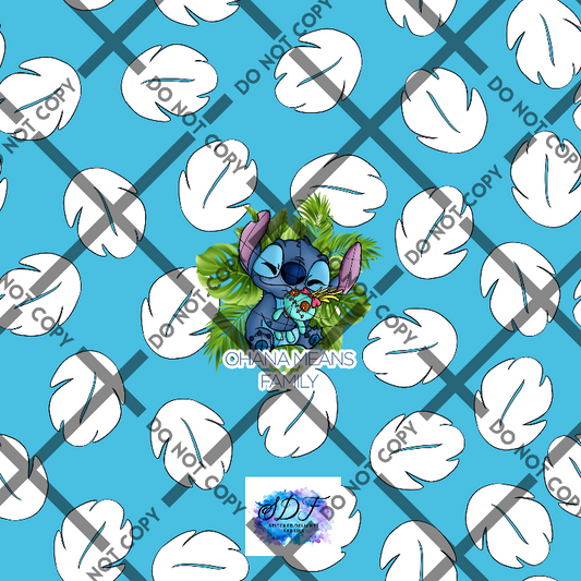 Blue Alien Hawaiian Blue Panel