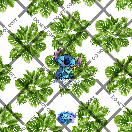 Blue Alien Hawaiian Panel