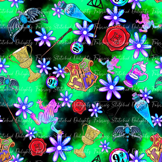 Arry Potta Green Flames Co-Ord with Flowers