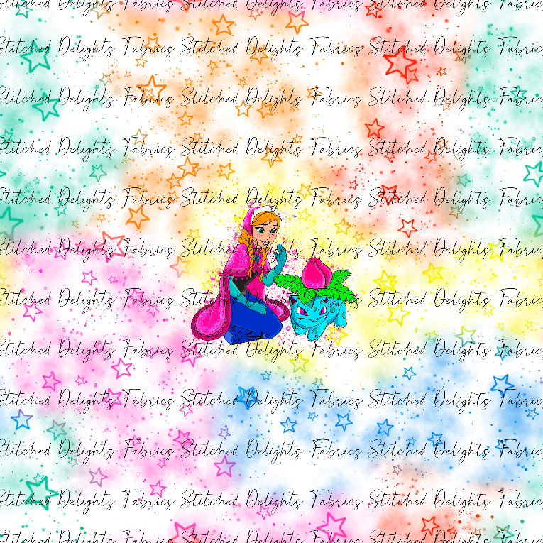 Poke Princess Rainbow Stars White Anna Panel