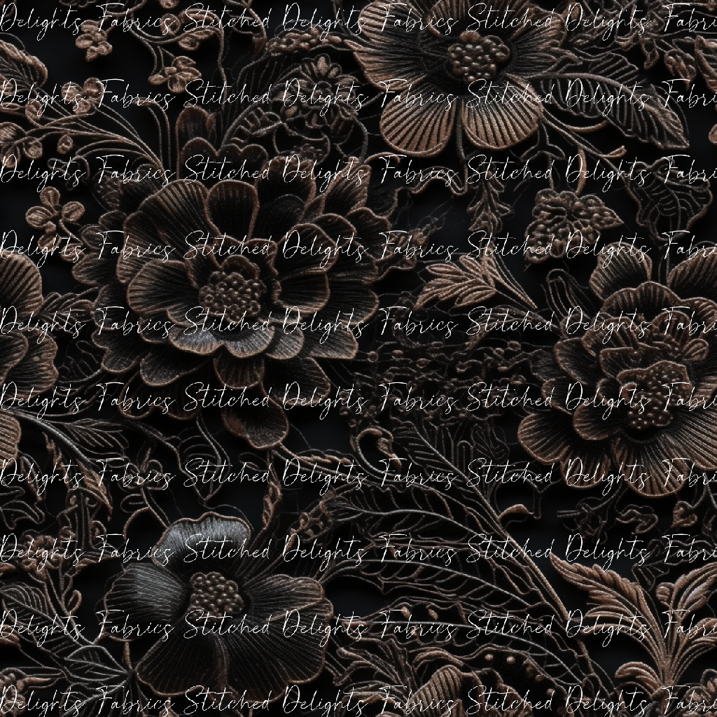 3D Flowers Black 4