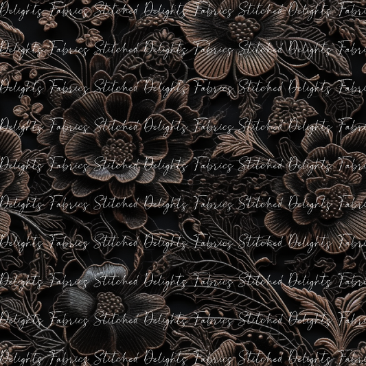 3D Flowers Black 4