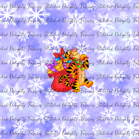 Pooh's Winter Wonderland Tiger Purple Panel