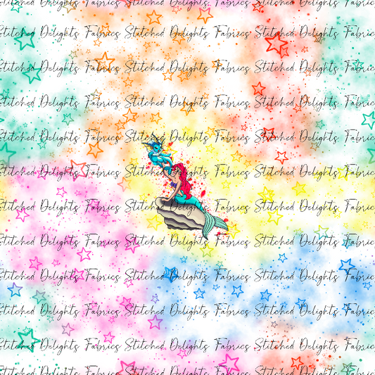 Poke Princess Rainbow Stars White Ariel Panel