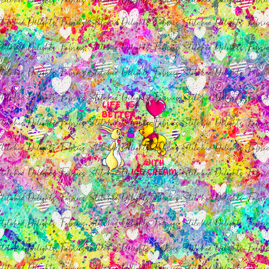 Love & Friends Icecream Bright Rainbow Panel