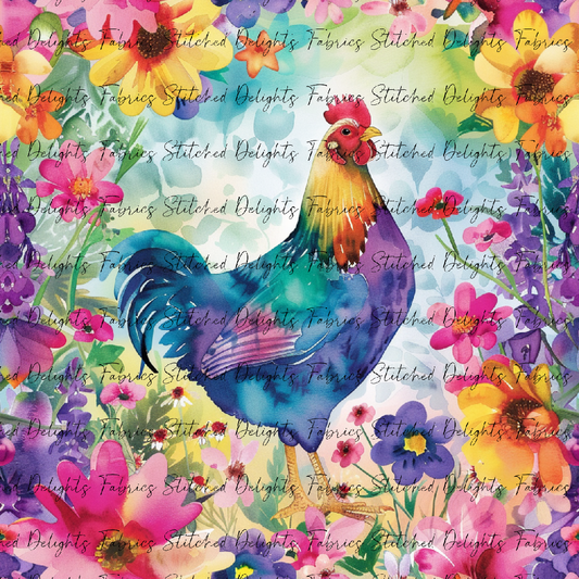 Floral Animals Chicken 2