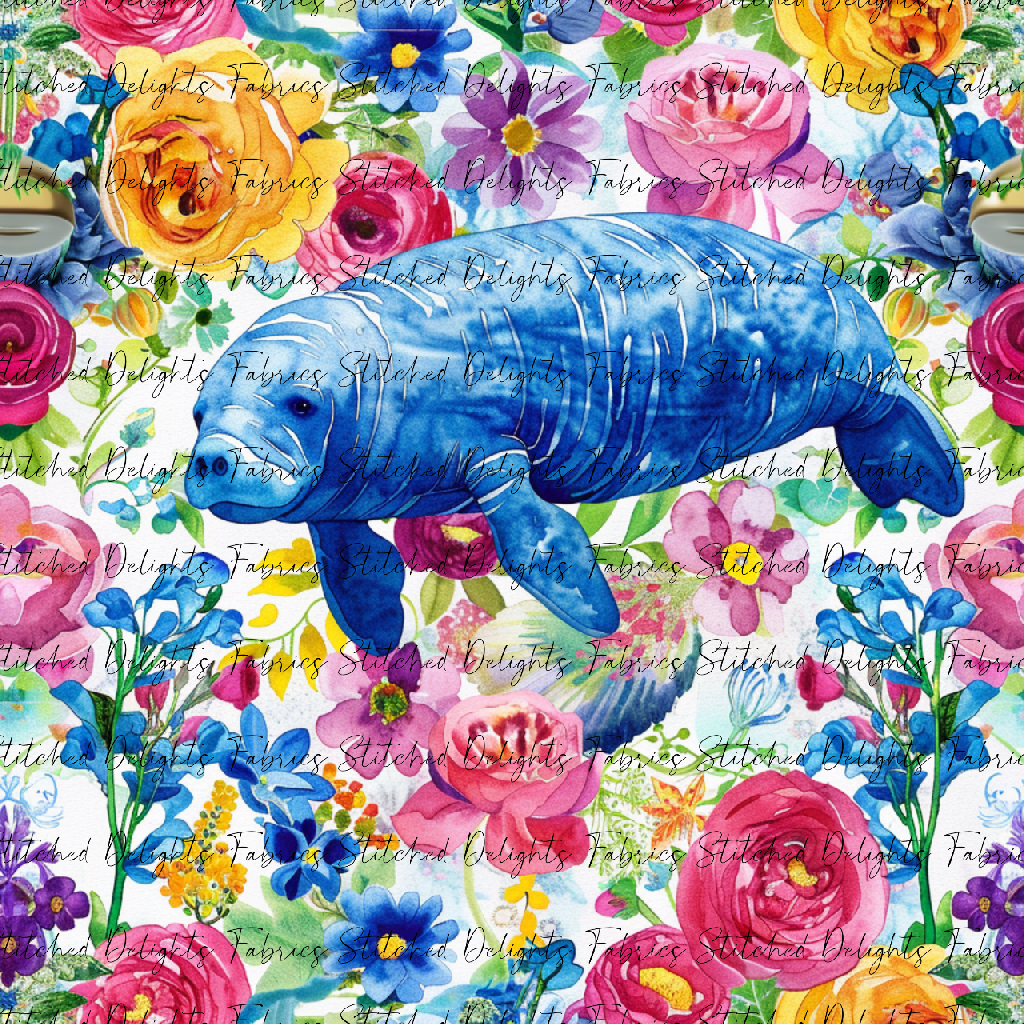 Floral Animals Manatee