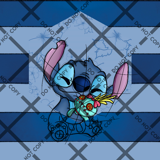 Blue Alien Stripes Hug Panel