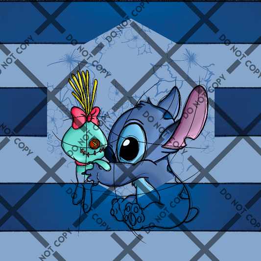 Blue Alien Stripes Sketch Panel