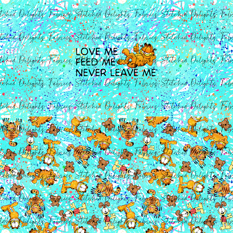 Ginger Cat Love Me Aqua Scribble Undie Panel