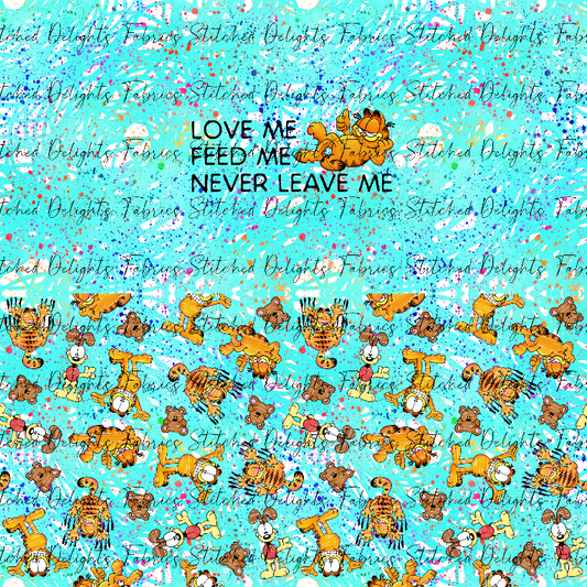 Ginger Cat Love Me Aqua Scribble Undie Panel