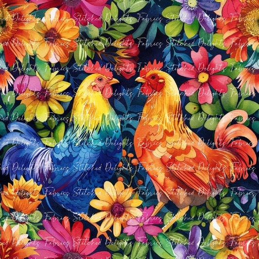 Floral Animals Chicken 3