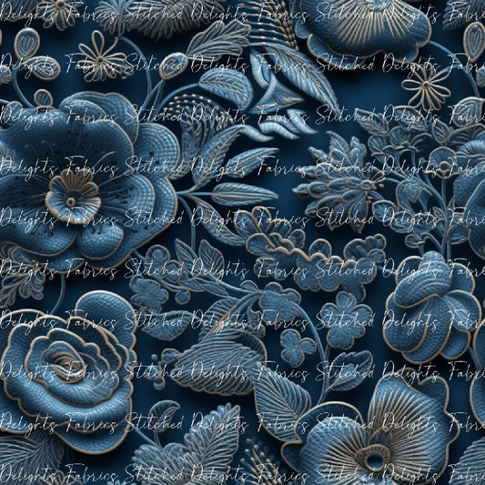 3D Flowers Blue 1