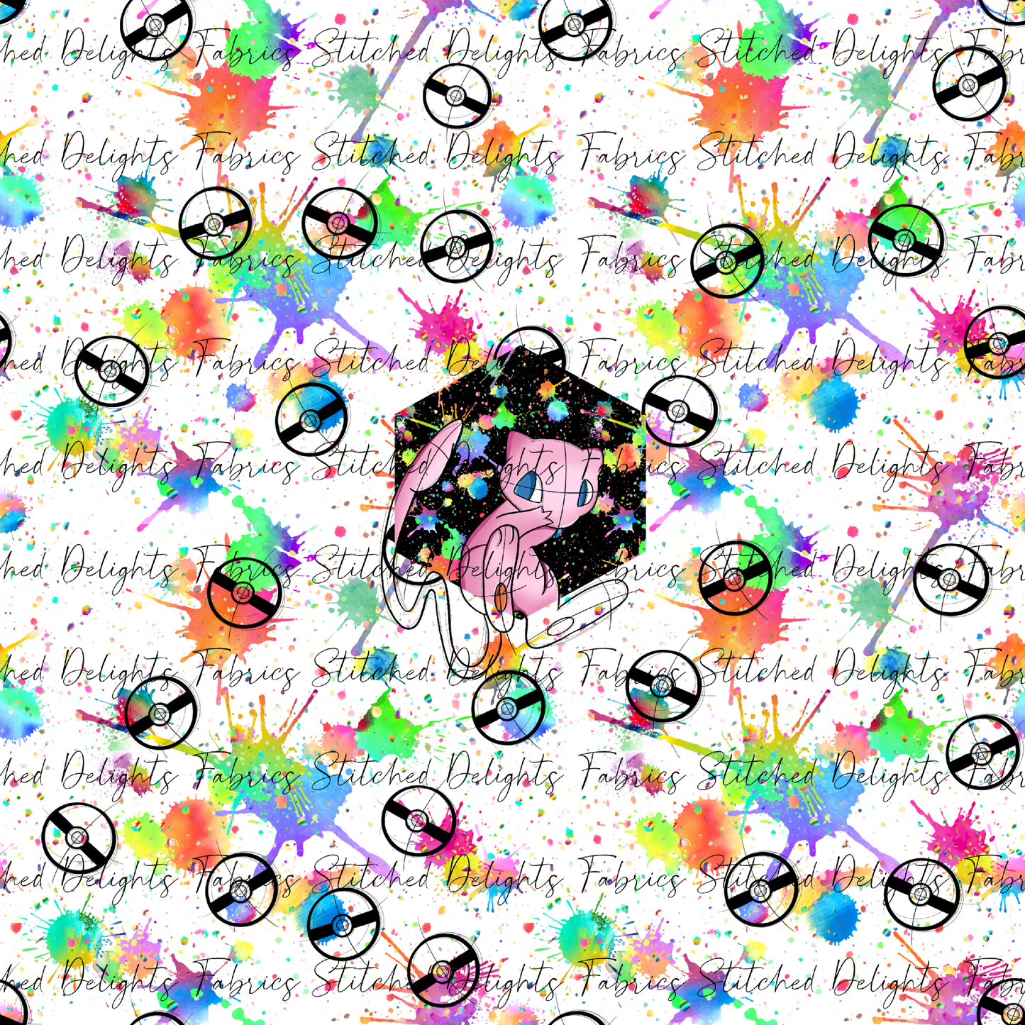 White Rainbow Splat Mew Panel