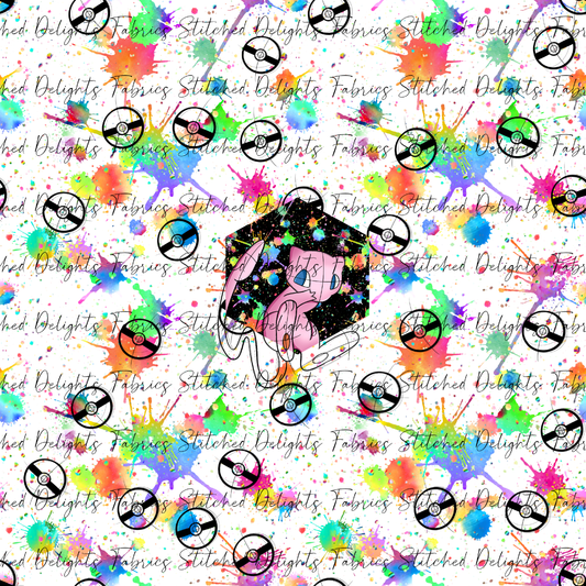 White Rainbow Splat Mew Panel
