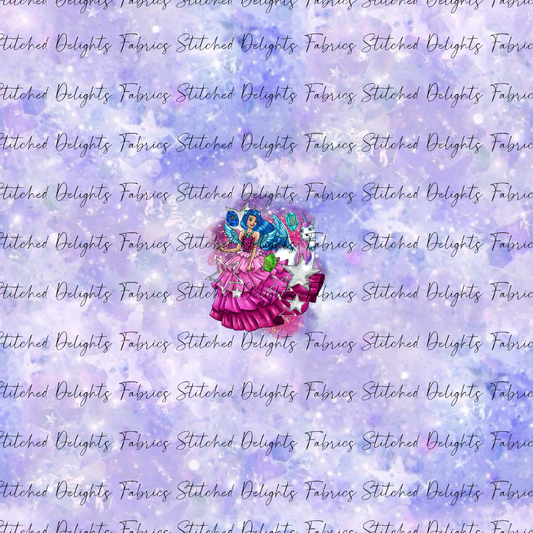 Barbie's Magical Touch Dreamtopia Blue Silver Sparkles Panel