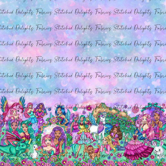 Barbie's Magical Touch Border Stacked Green Sky