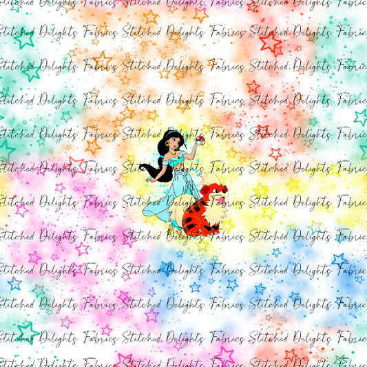 Poke Princess Rainbow Stars White Jasmine Panel
