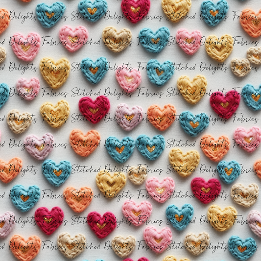 Rainbow Hearts Embroidery
