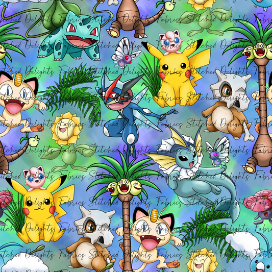 Pokemon Scenes Blue Green