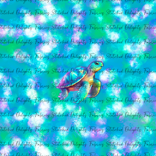 Magical Sea Creatures Aqua Turtle Panel