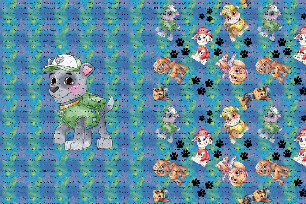 Watercolour Paw Patrol Rocky Blanket Panels