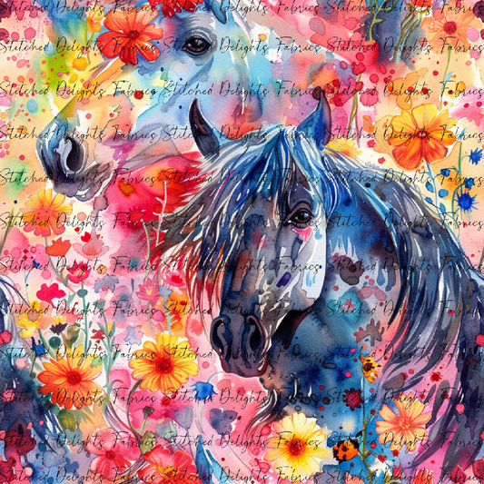 Floral Animals Horses