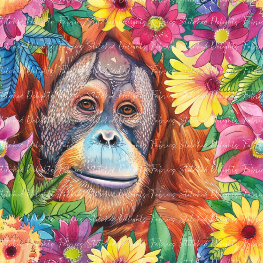 Floral Animals Orangutan