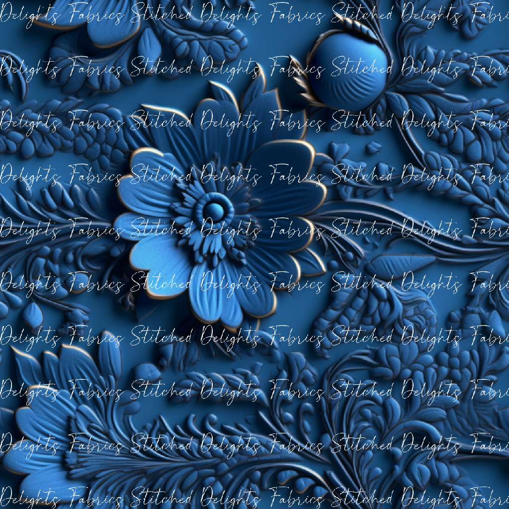 3D Flowers Blue 3