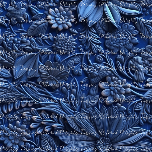 3D Flowers Blue 4