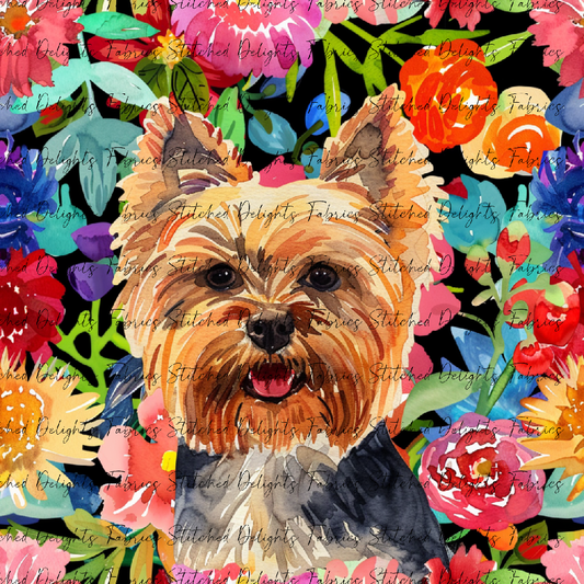 Floral Animals Yorkie