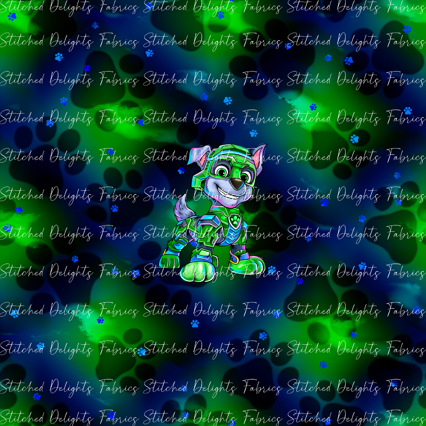 Mighty Pups Blue Green Rocky Panel