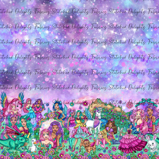 Barbie's Magical Touch Border Stacked Pastel Sky