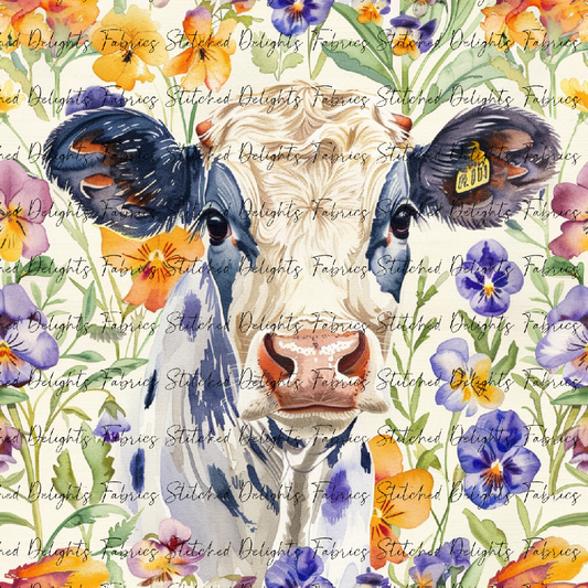 Floral Animals Cow