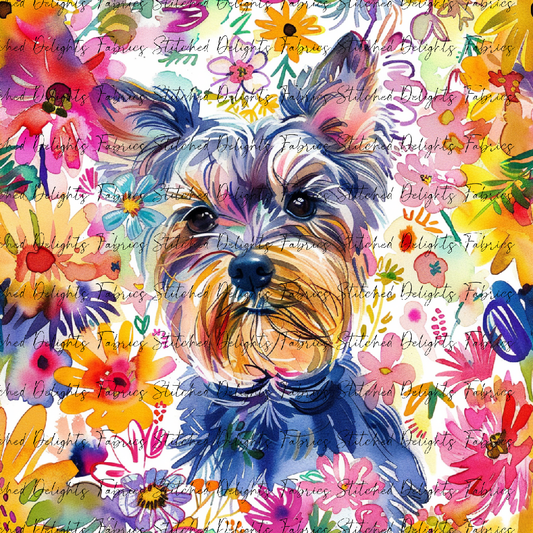 Floral Animals Yorkie 2