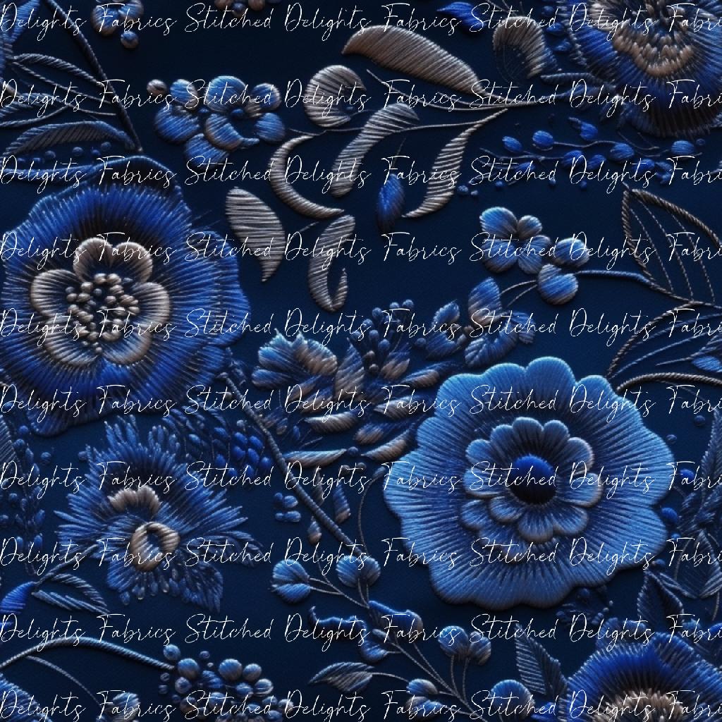 3D Flowers Blue 5