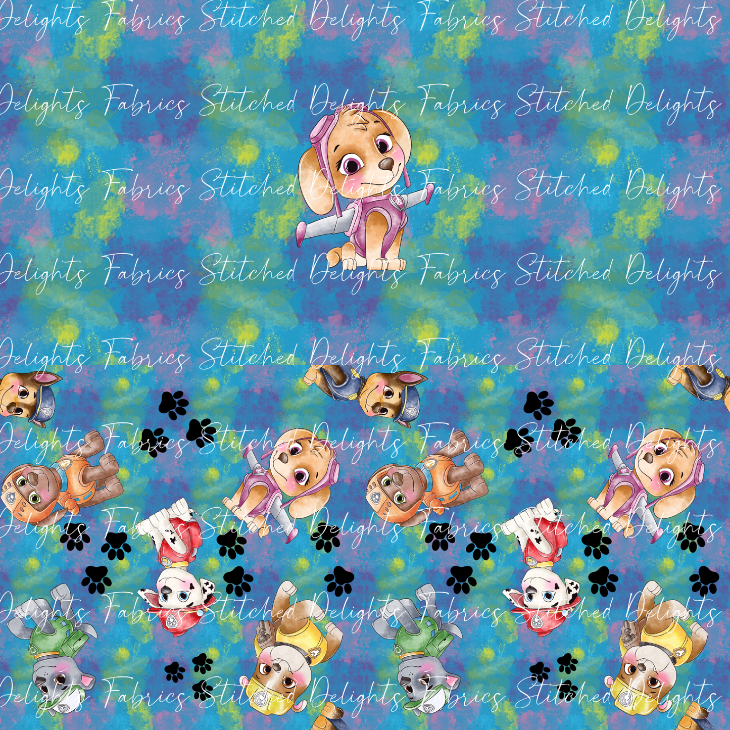 Watercolour Paw Patrol Skye Blue Undie Panel