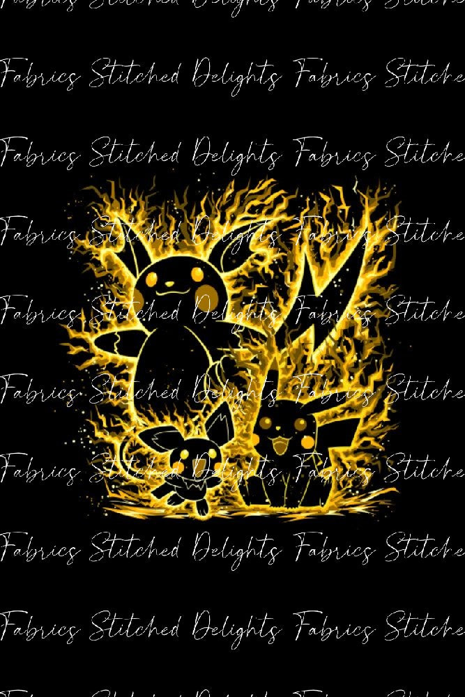 Poke Silhouettes Pikachu Evolutions Blanket Panels