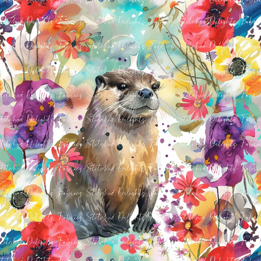 Floral Animals Otter