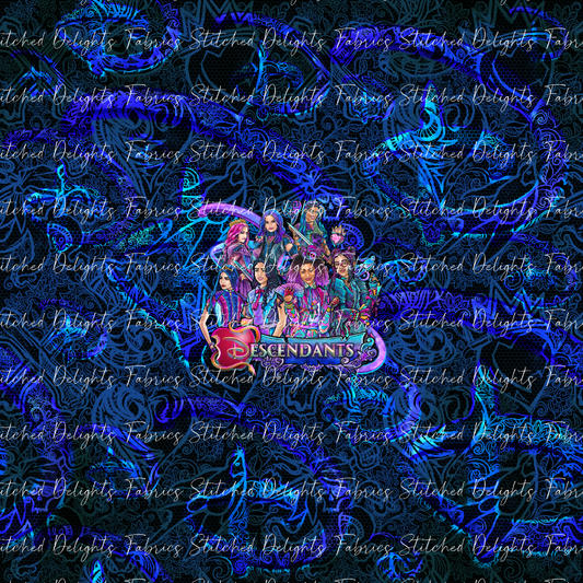 Descendants Neon Blue Ladies Panel