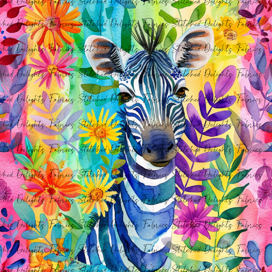 Floral Animals Zebra