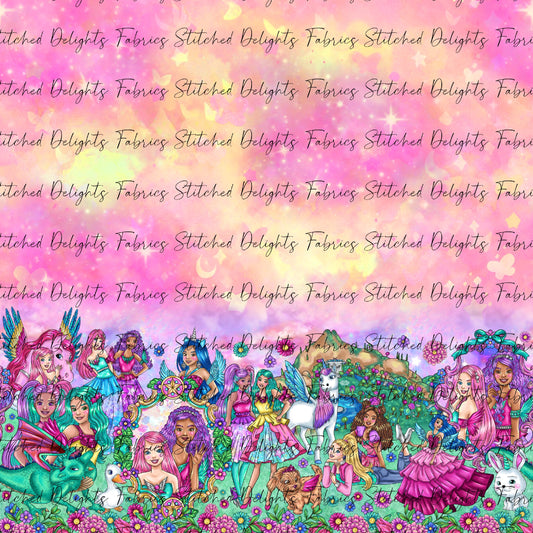 Barbie's Magical Touch Border Stacked Pink Sky